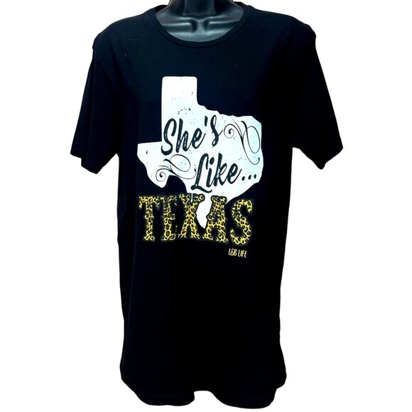 "Shes Like Texas" Black Graphic Women's T-Shirt Medium - Picture 2 of 6
